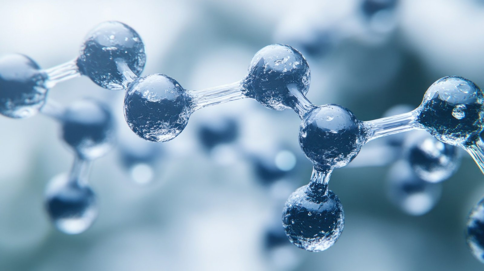 Abstract molecular structure, scientific illustration, blurred background, educational use